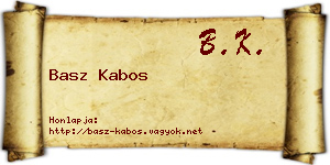Basz Kabos névjegykártya